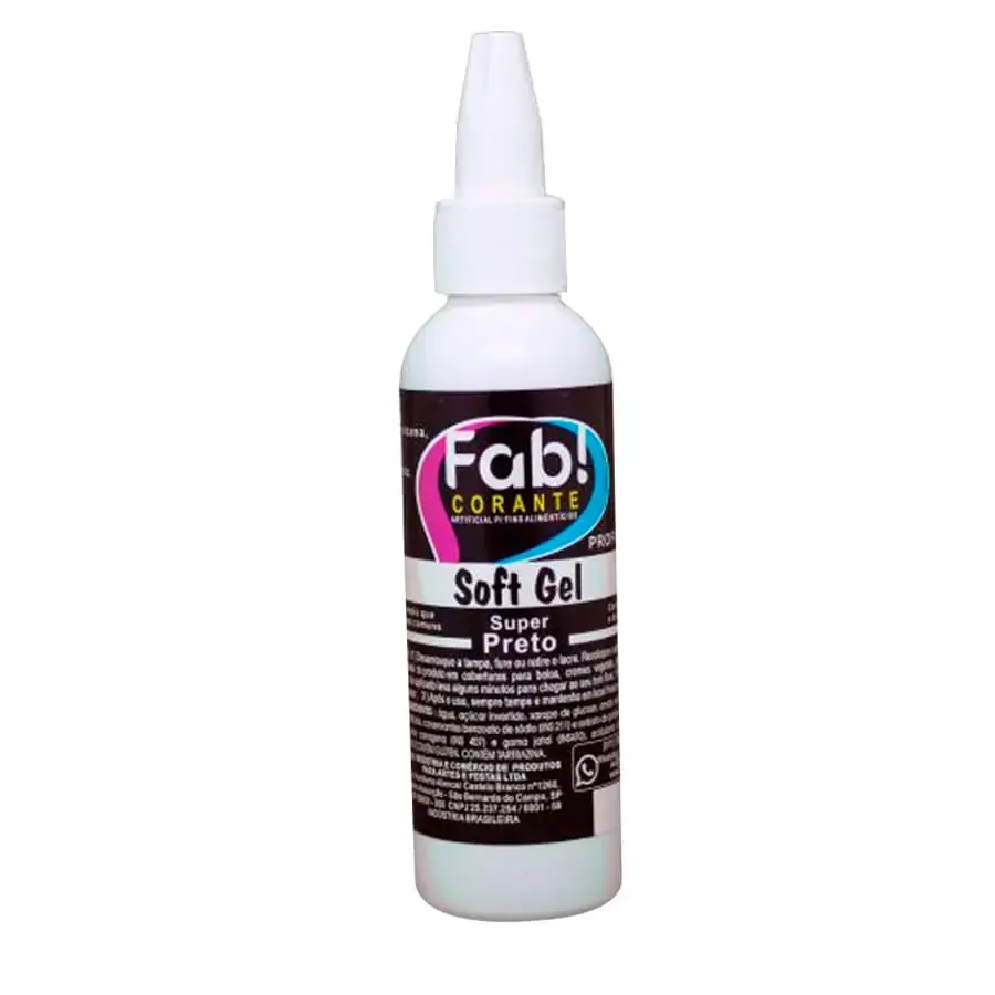 Corante Soft Gel Super Preto 60g Fab