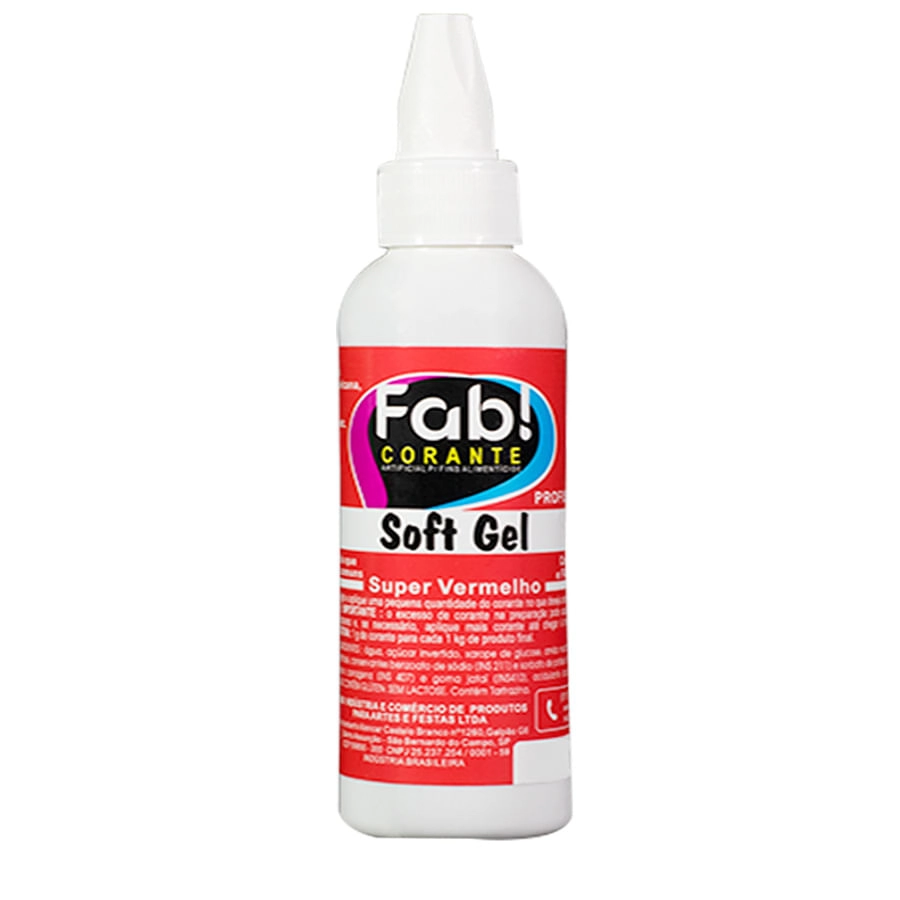 Corante Soft Gel Super Verm 60g Fab