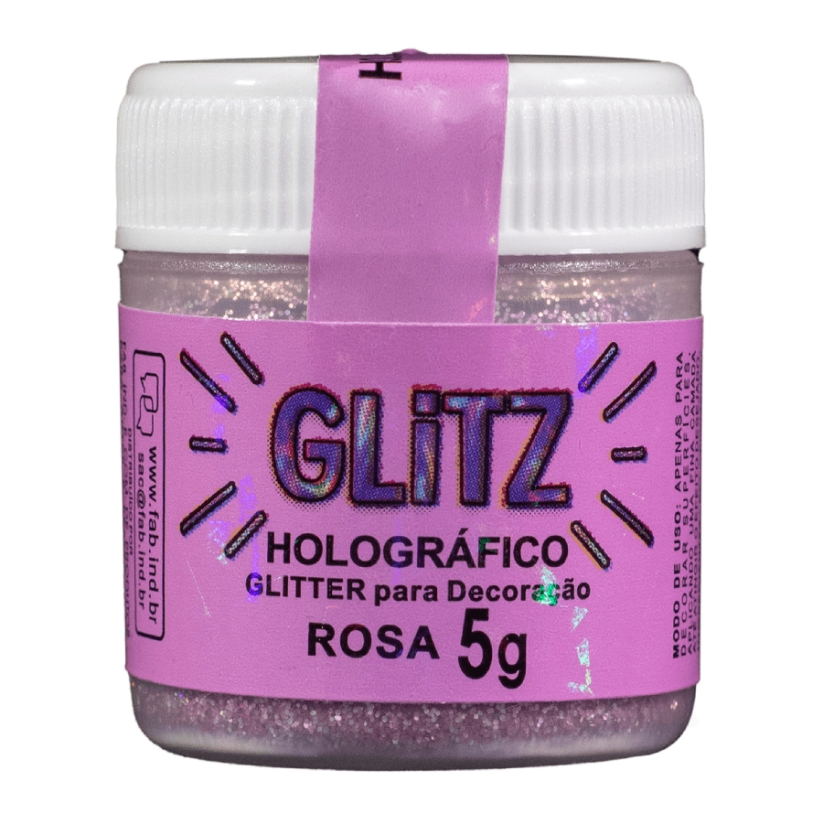 Po P.decor Holografico Glittz Rosa 5g Fab
