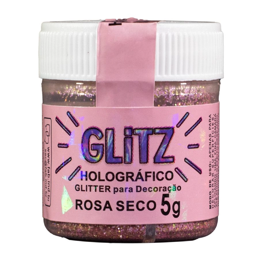 Po P.decor Holografico Glittz Rosa Seco 5g Fab