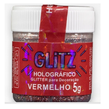 Po P.decor Holografico Glittz Vermelho 5g Fab