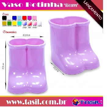 Vaso Botinha Branca 15x12,5cm Ref.vbt005 Tasil