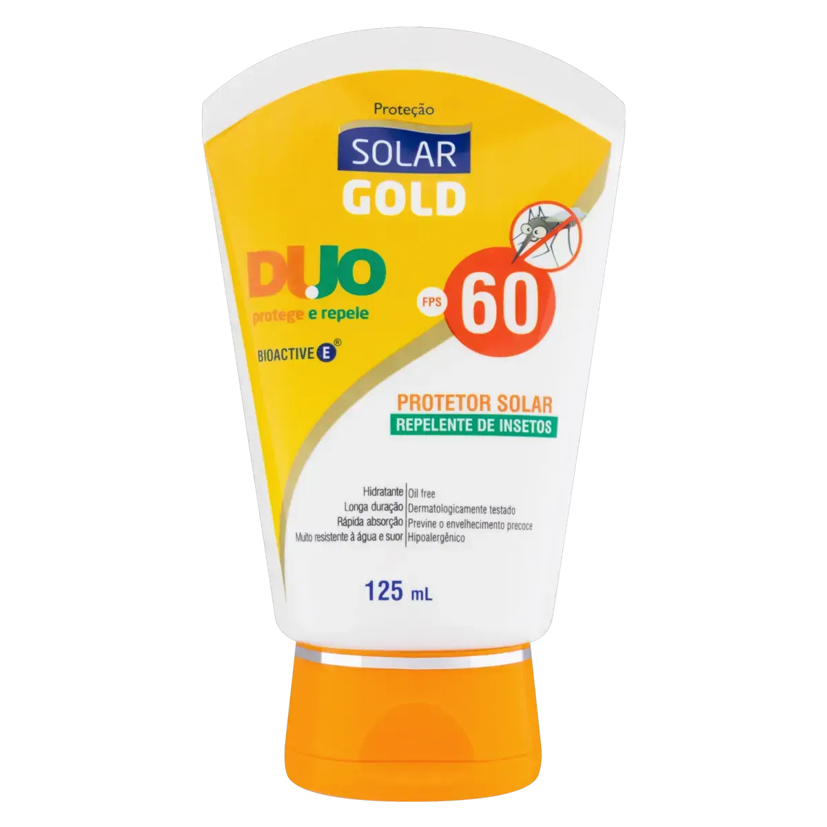 Protetor Solar Ação Repelente Fps 60 Solar Gold Duo Bisnaga 125ml