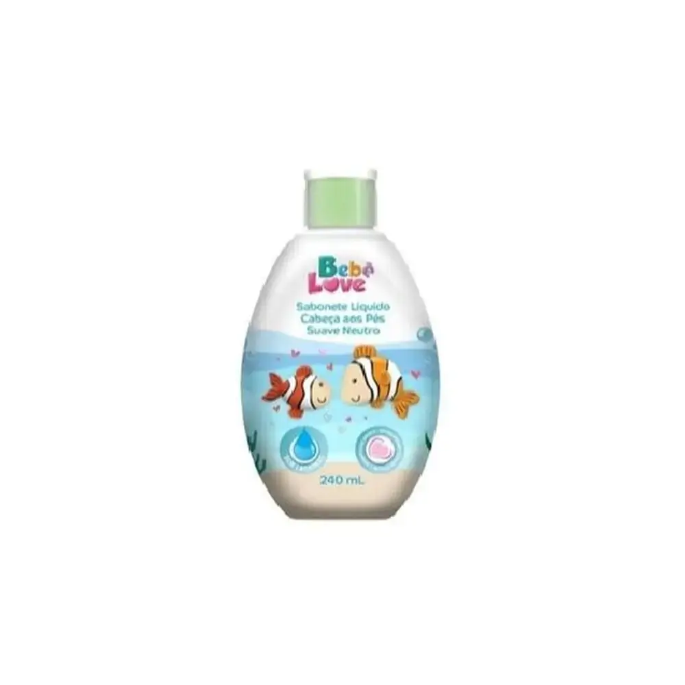 Sabonete Líquido Da Cabeça Aos Pés Suave Neutro Bebê Love Frasco 240ml