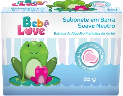 Sabonete Barra Suave Neutro Bebê Love Caixa 65g