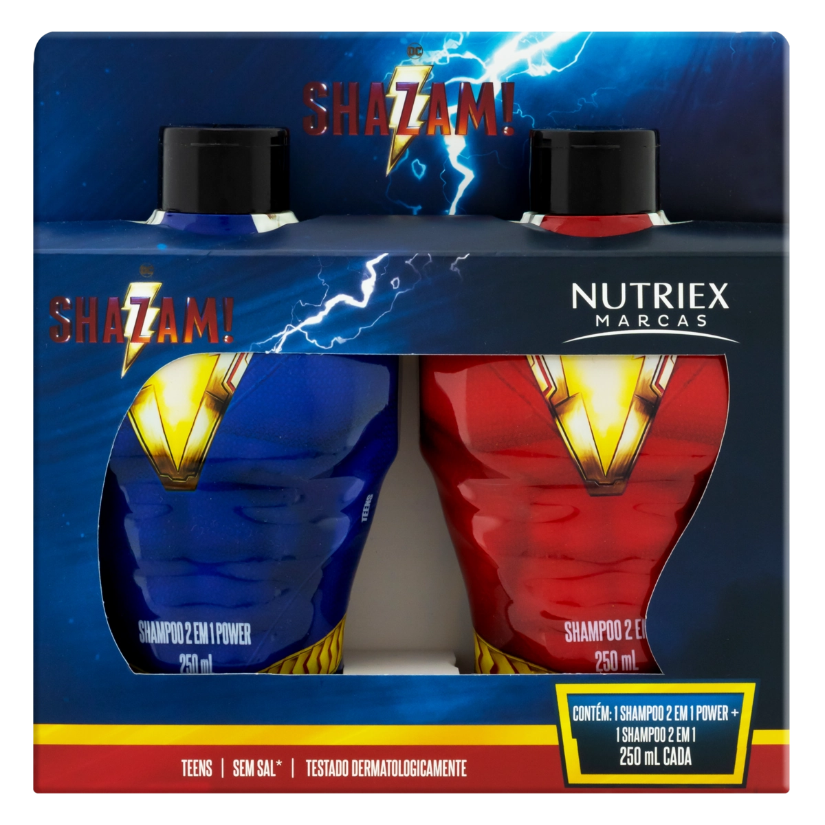Kit Shampoo 2 Em 1 Power Shazam Nutriex Marcas Teens 250ml Cada