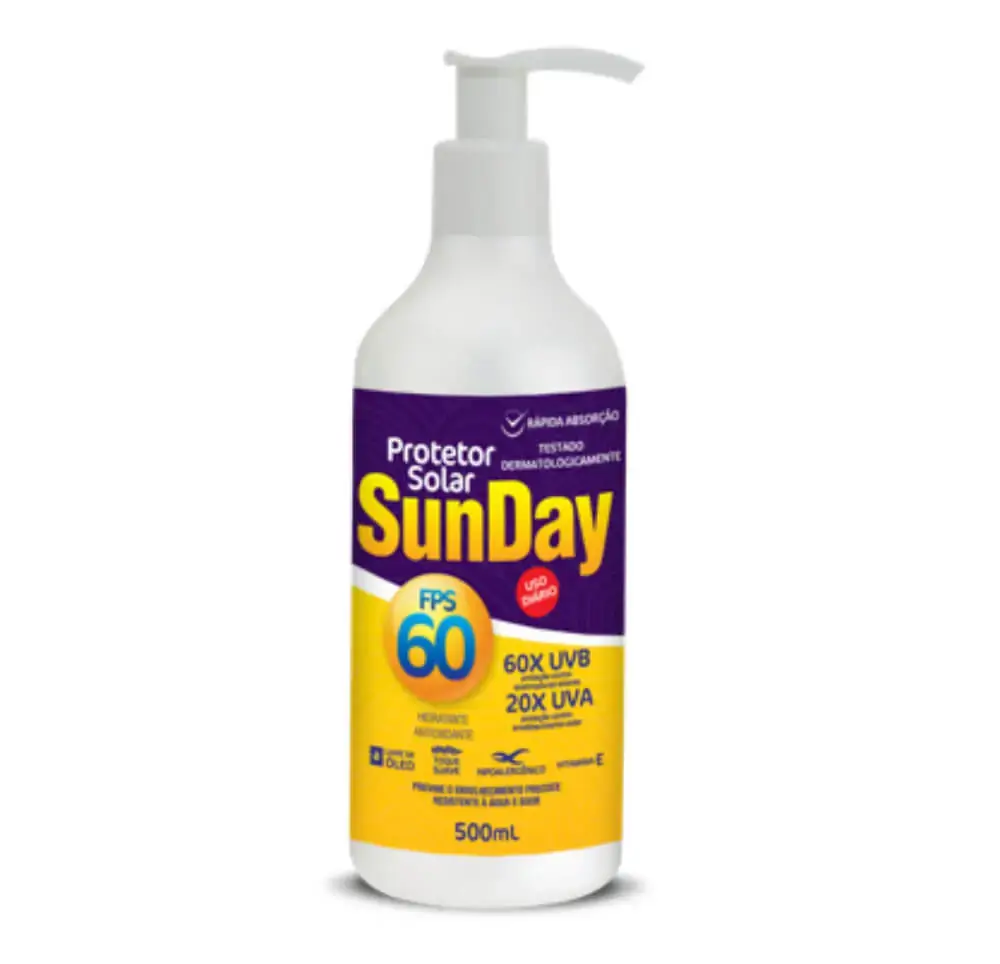 Protetor Solar Fps 60 Sunday Frasco 500ml