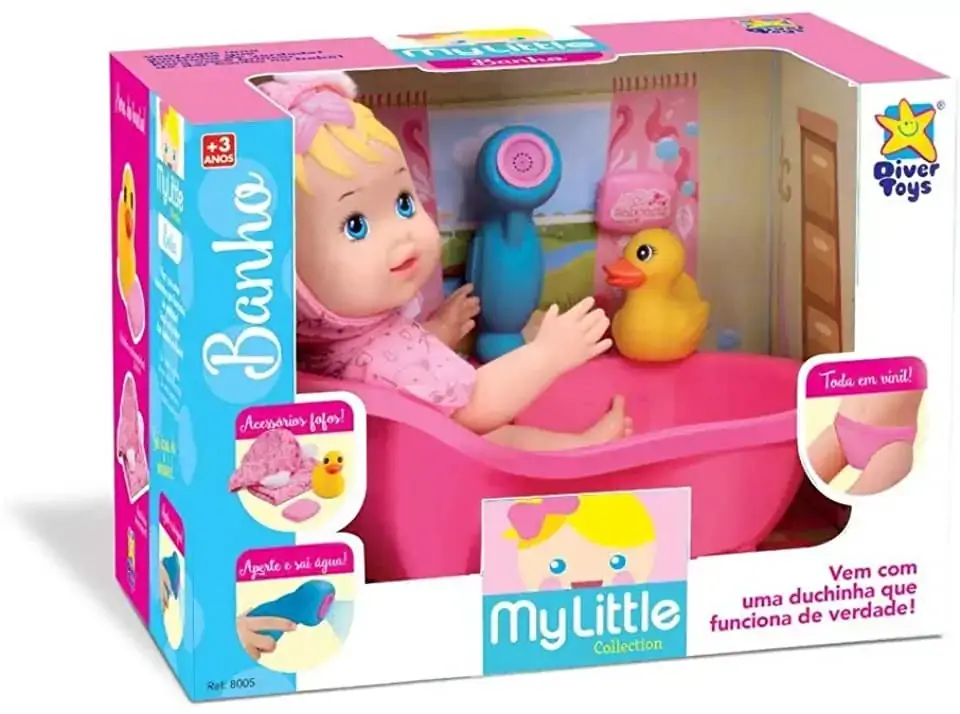 Boneca My Little Collec Banho 8005