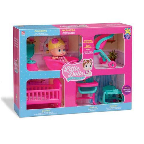 Boneca com Casinha e Acessórios Little Dolls- Divertoys