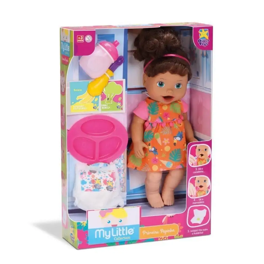 Boneca Primeira Papinha Morena 8105 Dive
