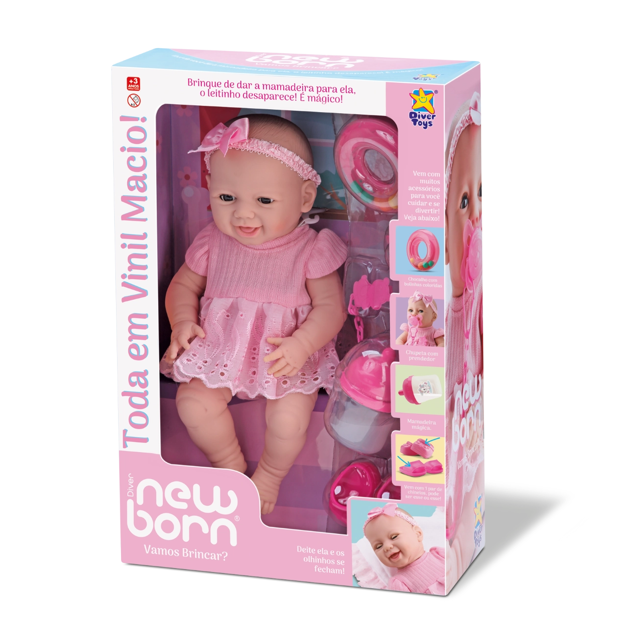 Boneca Diver New Born Vamos Brincar 8188 Divertoys