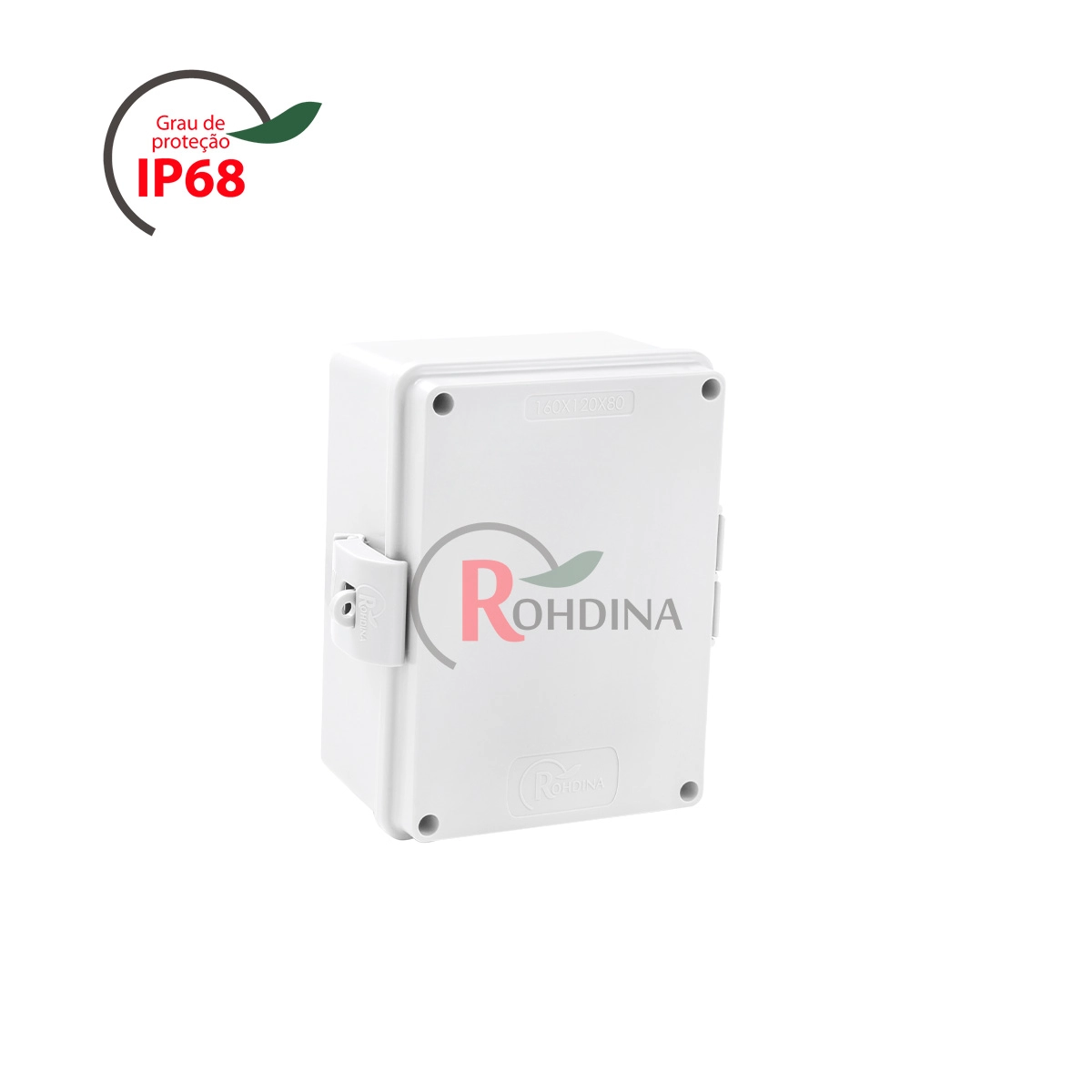 Caixa Rohdbox 160x120x80mm Branco T.opaca Ip 68 - Rohdina