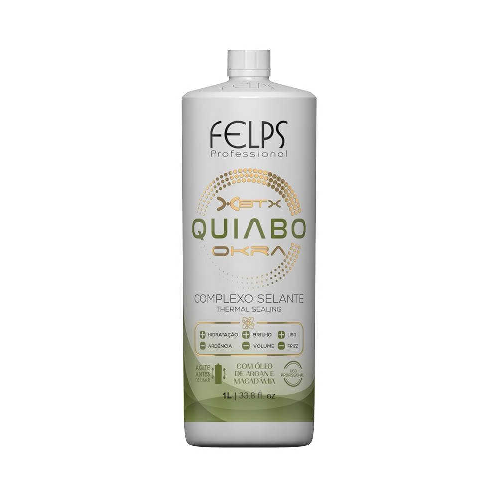 Felps Professional XBTX Quiabo Okra - Escova Progressiva Orgânica Sem Formol 1L
