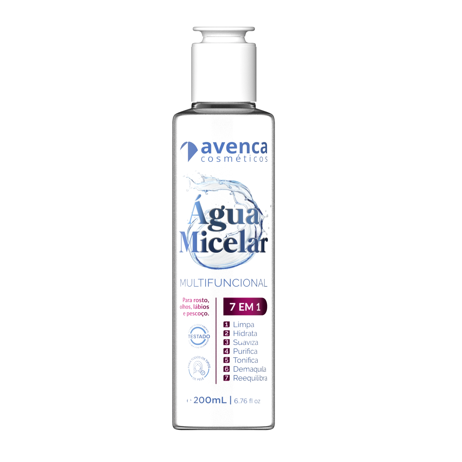 água Micelar 7em1 Avenca Cosmético 200ml