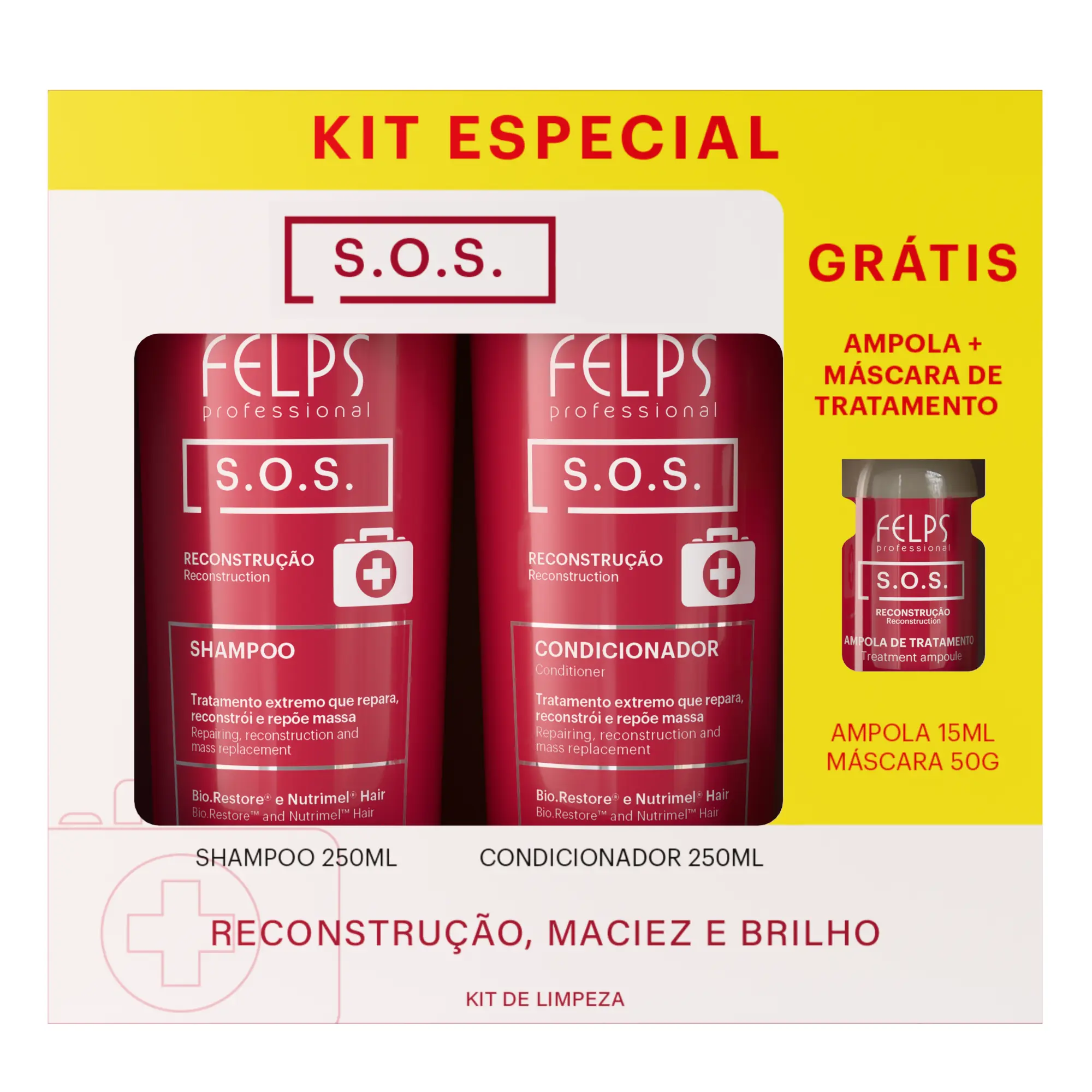 Kit Felps Sh Cond 500ml Sos Sache