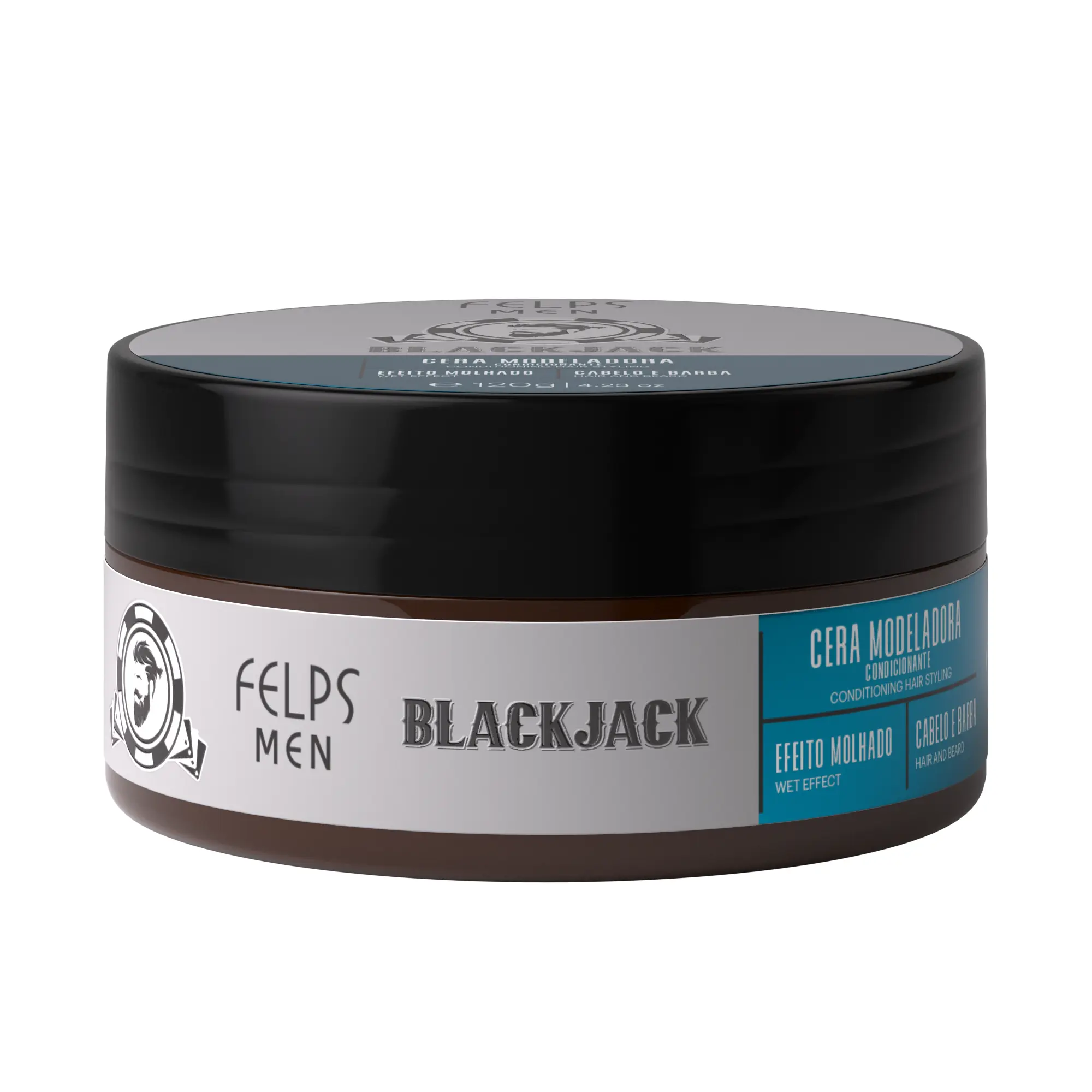 Cera Modeladora Felps Men Black Jack Efeito Molhado 120g