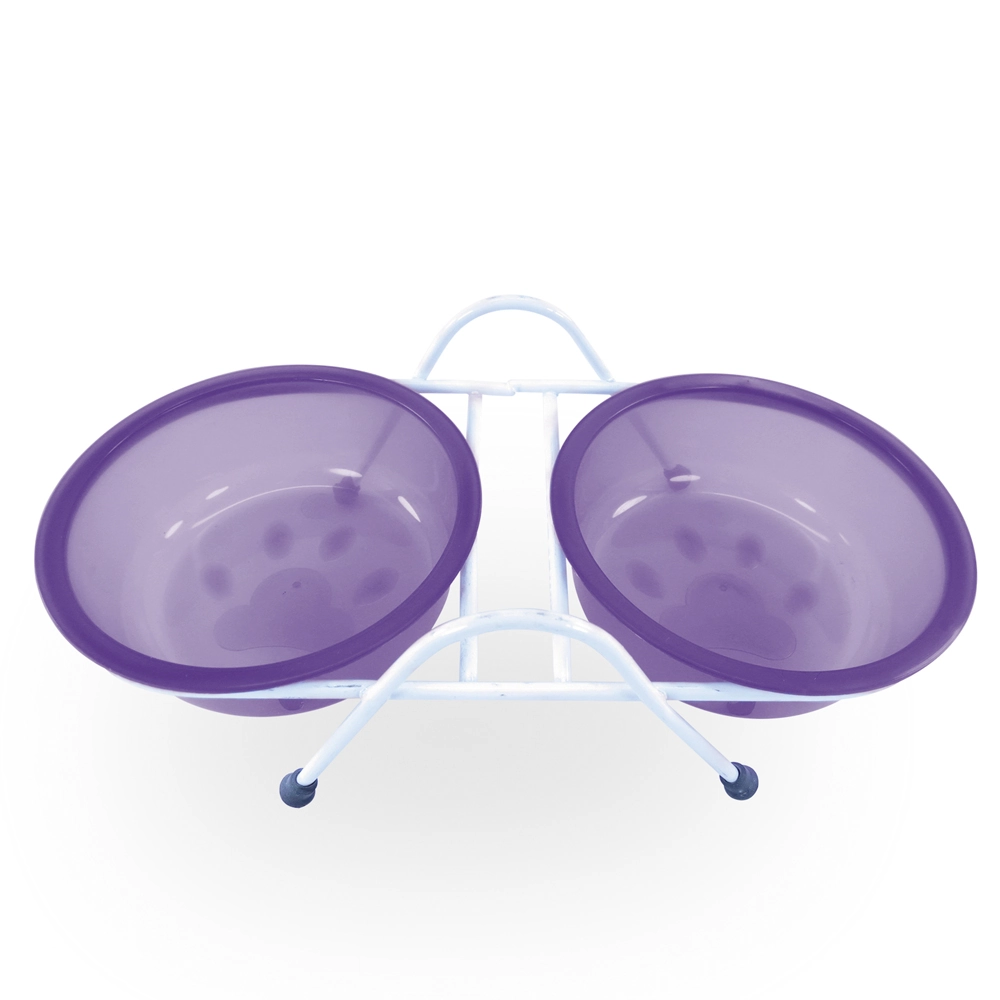 Comedouro Duplo Susp Tigelas Gde Lilas