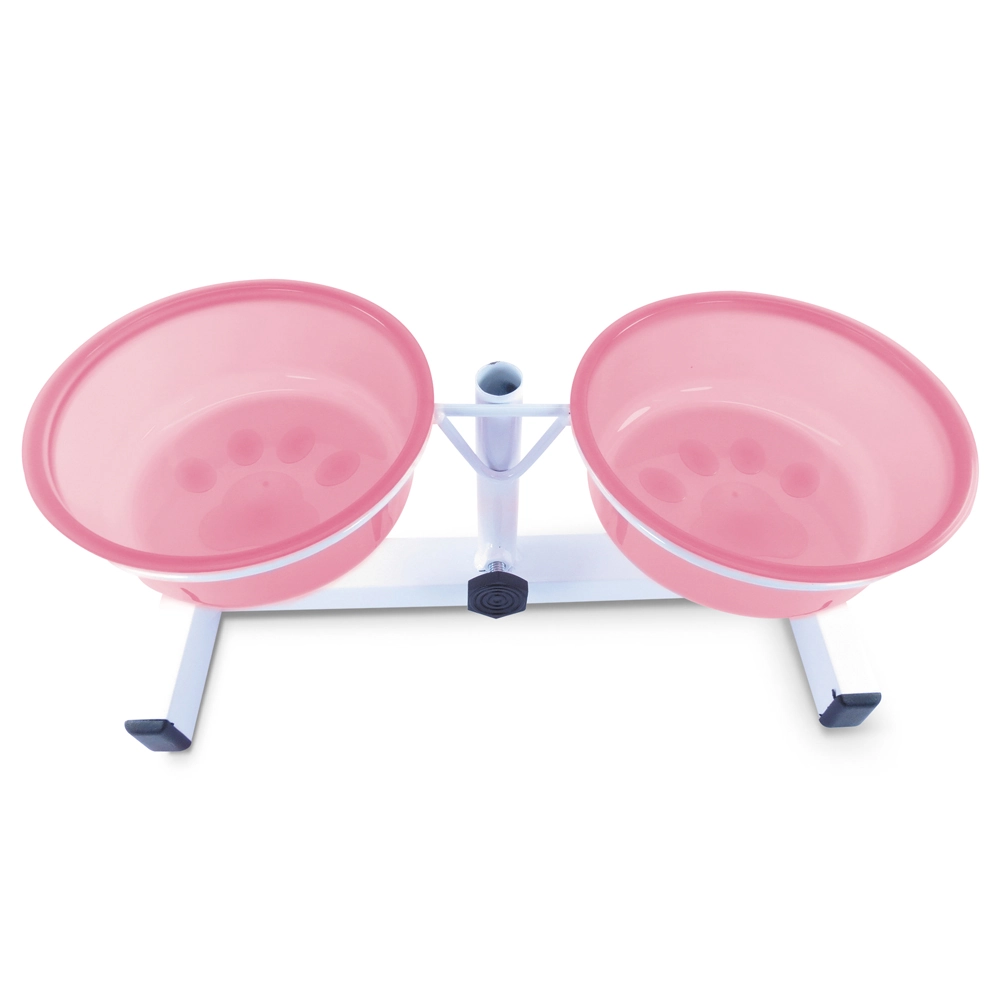 Comedouro Duplo Reg Tigelas Pq Rosa