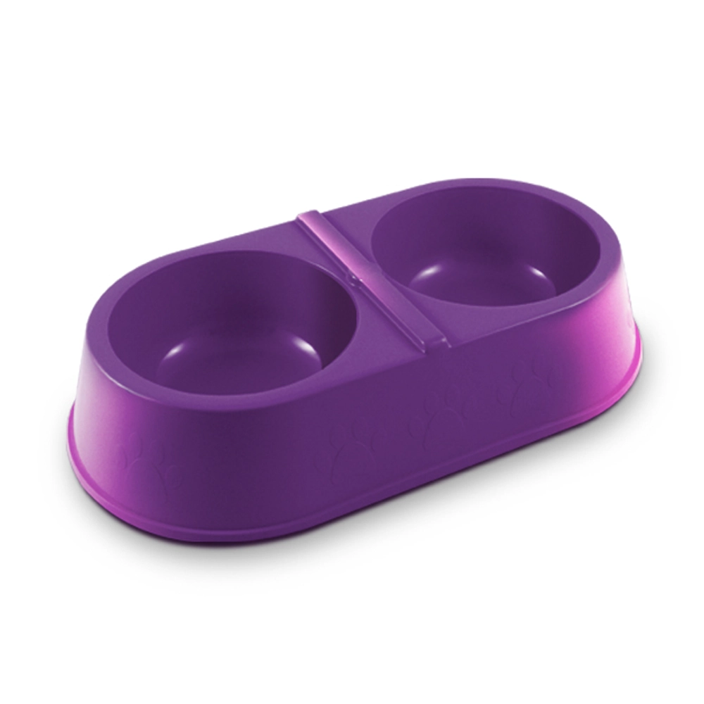 Comedouro Duplo Patinha Lilas 2000ml
