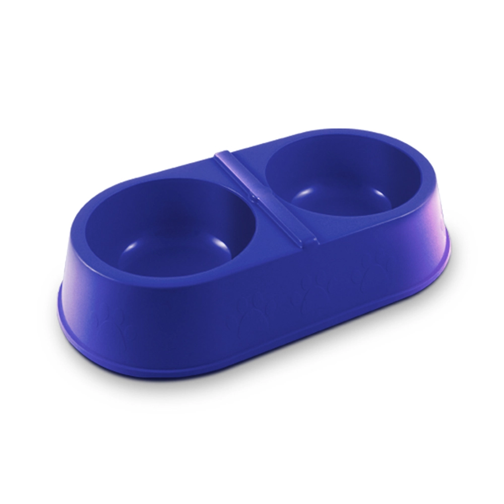 Comedouro Duplo Patinha Azul 2000ml