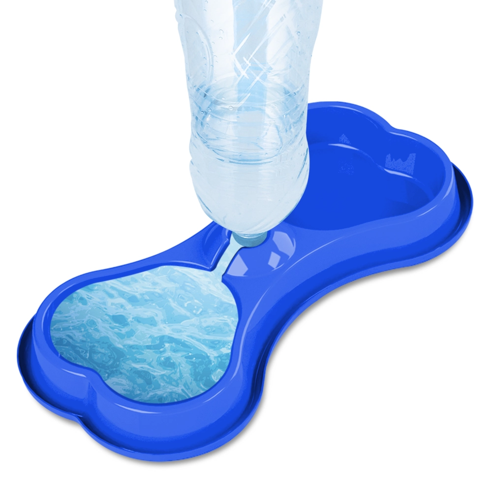 Osso Comedouro Duplo Azul