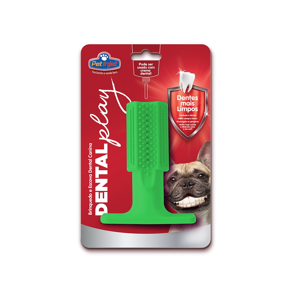 Escova Mordedor Dental Canina Verde Pet Injet 1un