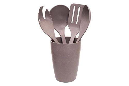 Jogo De Utensílios Com Suporte Cinza Petra