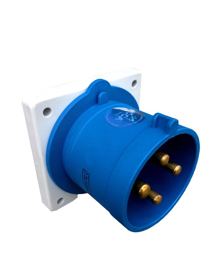 Plugue De Embutir Industrial 220vca Azul 16a 6h 2p+t