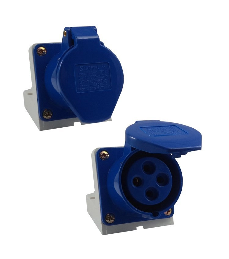 Tomada Industrial De Sobrepor 220vca Azul 32a 9h 3p+t