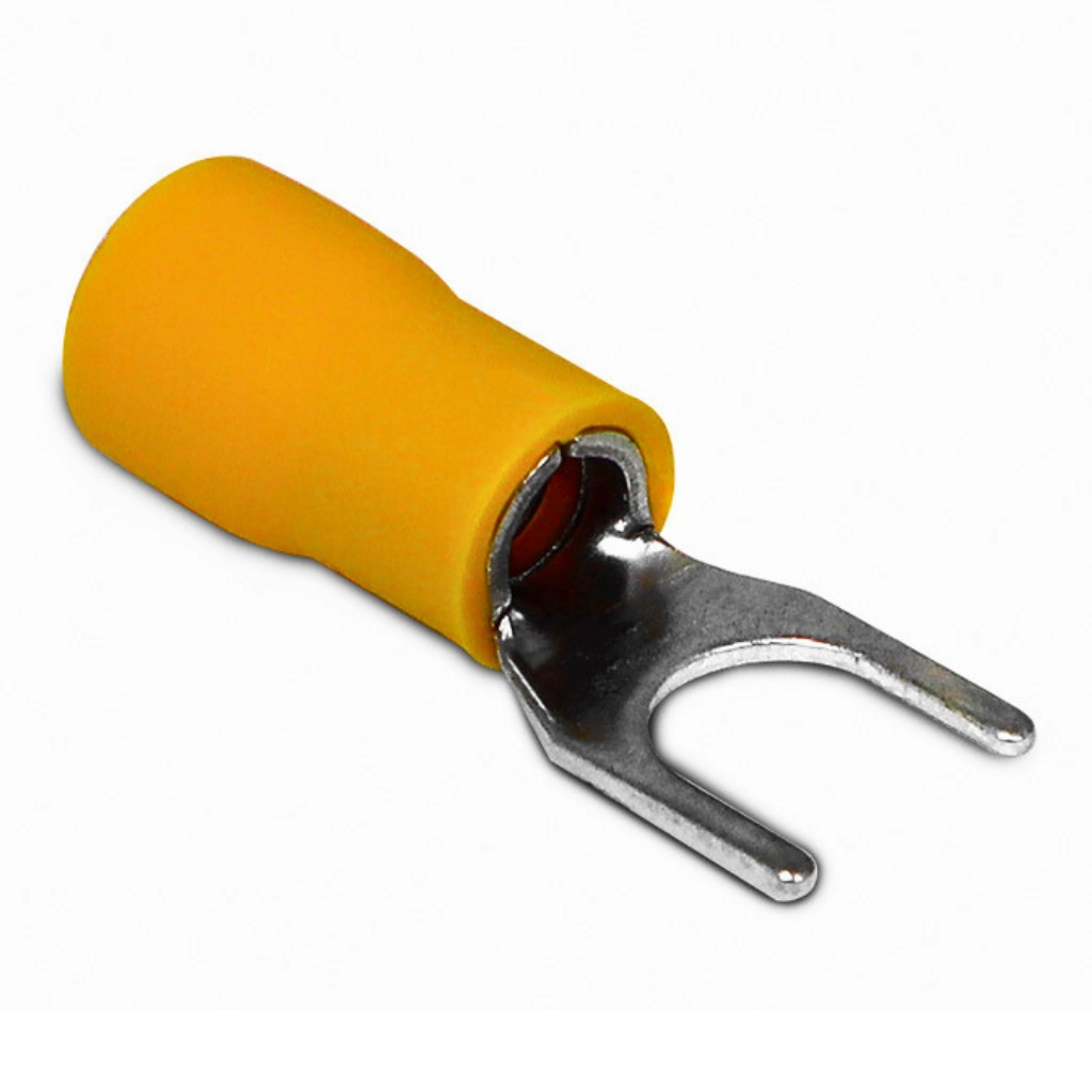 Kit Terminal Pré-isolado Sv Forquilha 6,5mm | Cabo 4 E 6mm² | Amarelo | 100 Peças