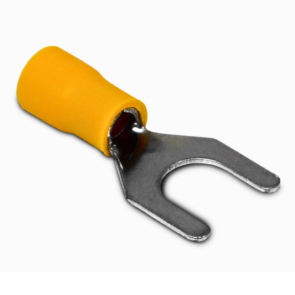 Kit Terminal Pré-isolado Sv Forquilha 12mm | Cabo 4 E 6mm² | Amarelo | 100 Peças
