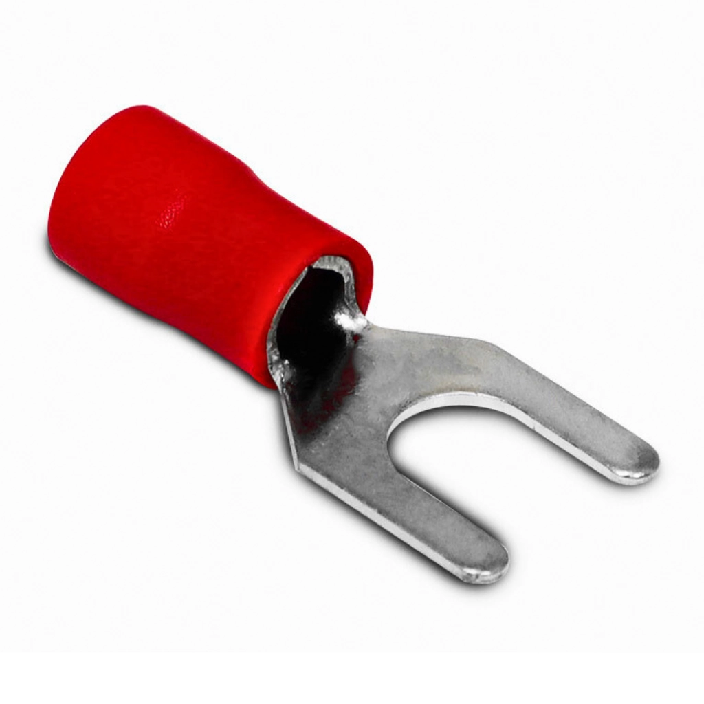 Kit Terminal Pré-isolado Sv Forquilha 8,5mm | Cabo 10mm² | Vermelho | 100 Peças