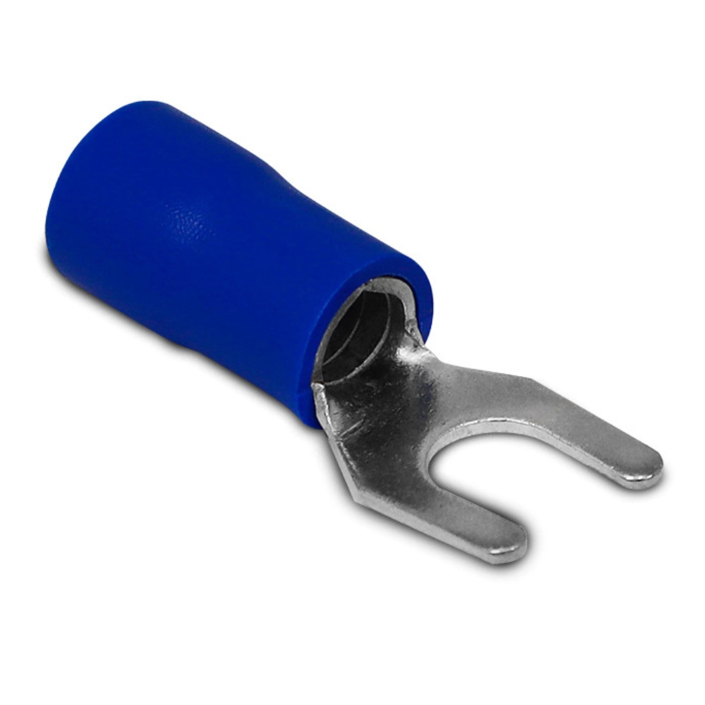 Kit Terminal Pré-isolado Sv Forquilha 8,5mm | Cabo 16mm² | Azul | 100 Peças