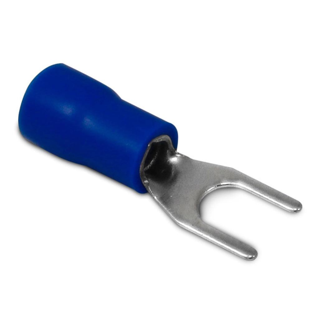 Kit Terminal Pré-isolado Svs Forquilha 4,3mm | Cabo 2,5mm² | Azul | 100 Peças