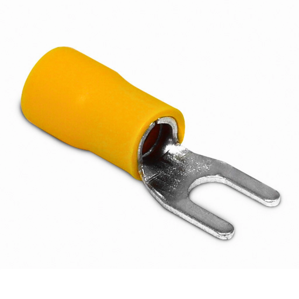 Kit Terminal Pré-isolado Svs Forquilha 4,3mm | Cabo 6mm² | Amarelo | 100 Peças