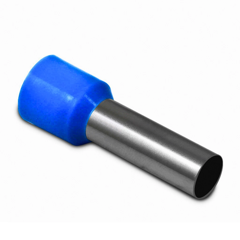 Kit Terminal Pré-isolado Tubular Simples Longo 16mm² | Azul | 100 Peças