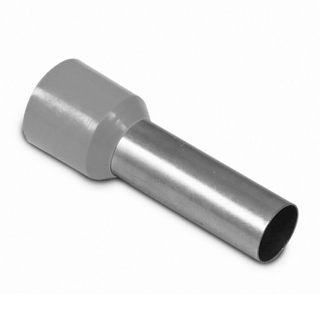 Kit Terminal Pré-isolado Tubular Simples Longo 35mm² | Cinza | 100 Peças