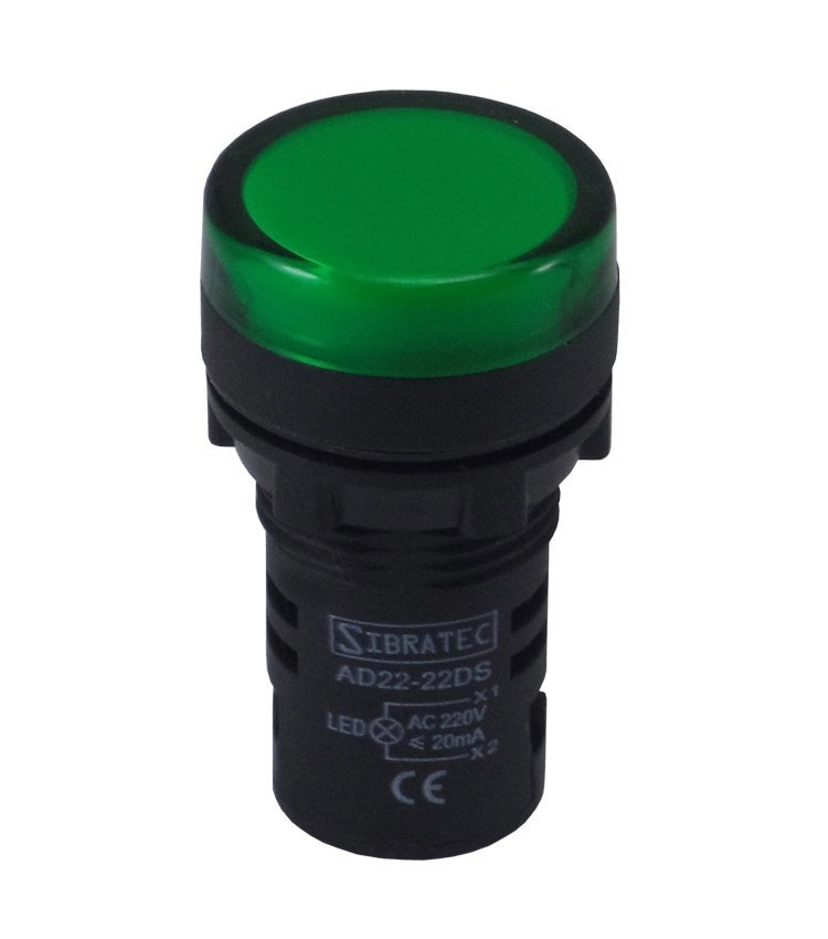 Sinaleiro Led 22mm 127/220vca Verde