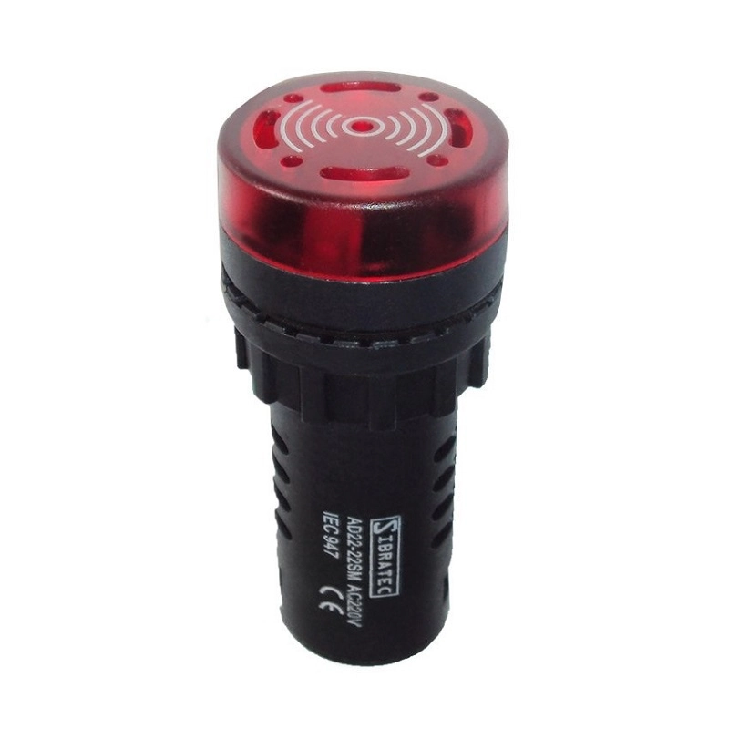 Sinalizador Led Luminoso E Sonoro Buzzer 22mm 220vca