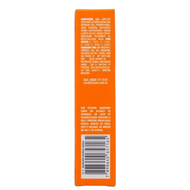 Delineador Liquido Vizzela Have Fun Laranja 4ml