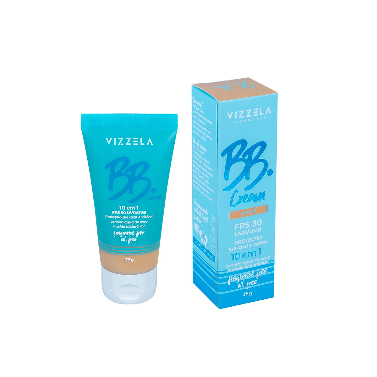BB Cream 10 em 1 Vizzela Cor 4,5