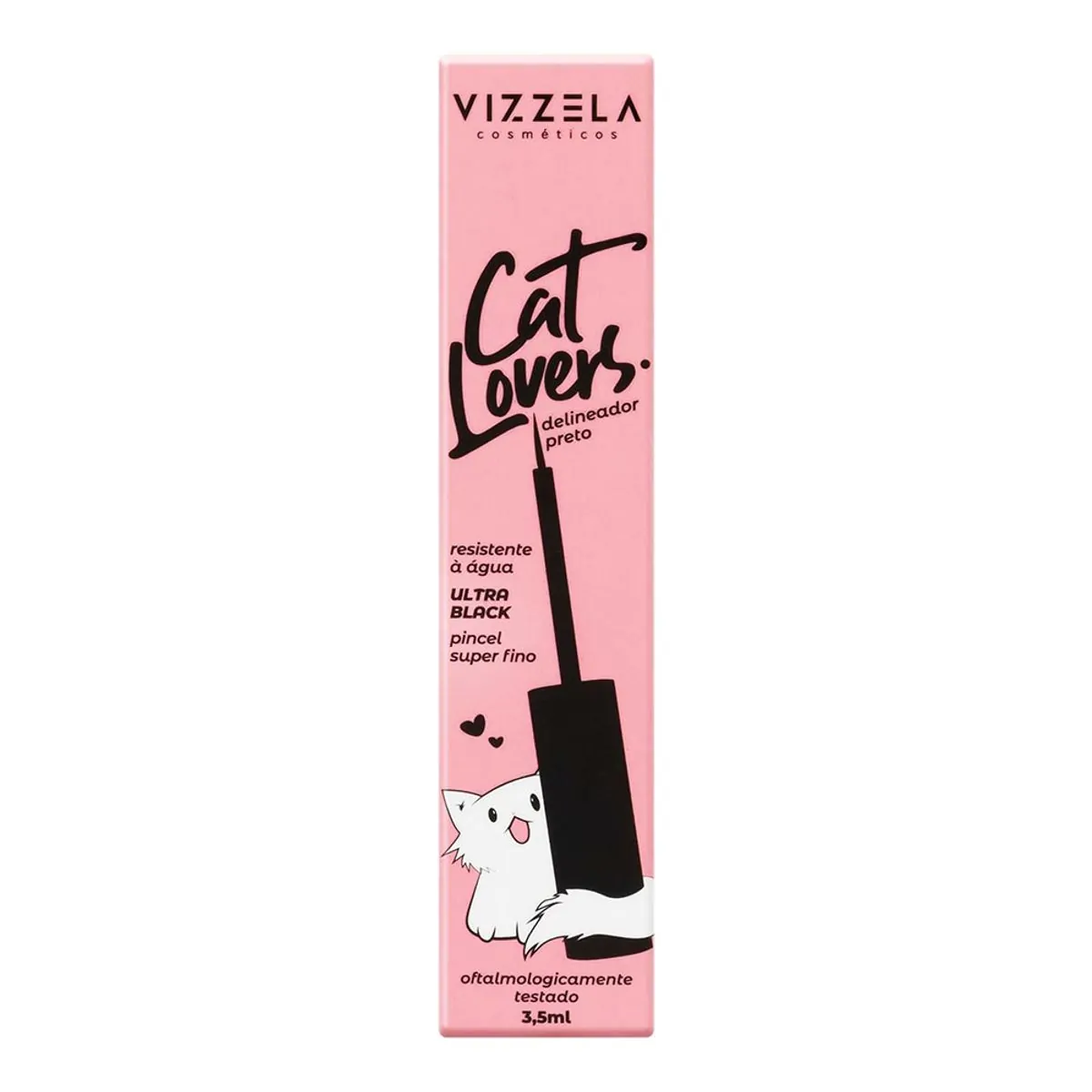 Delineador Líquido Preto Vegano Cat Lovers 4ml Vizzela