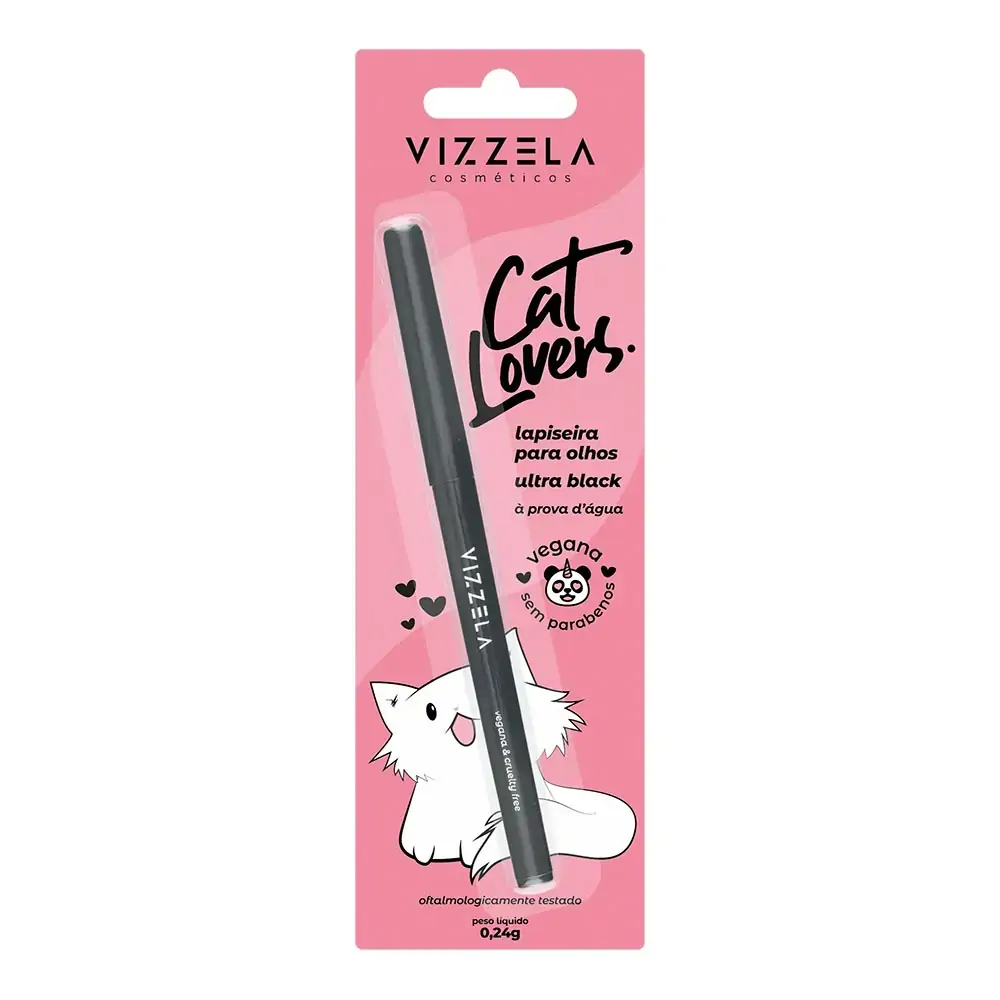 Lapiseira Para Os Olhos Ultra Black Vizzela Cat Lovers Blister 0,24g