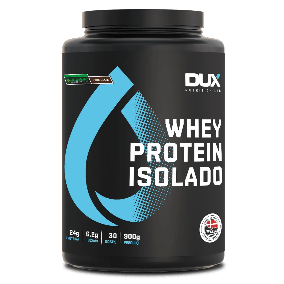 Whey Protein Isolado All Natural Pote 900G Dux Nutrition Sabor All Natural Baunilha - 900G