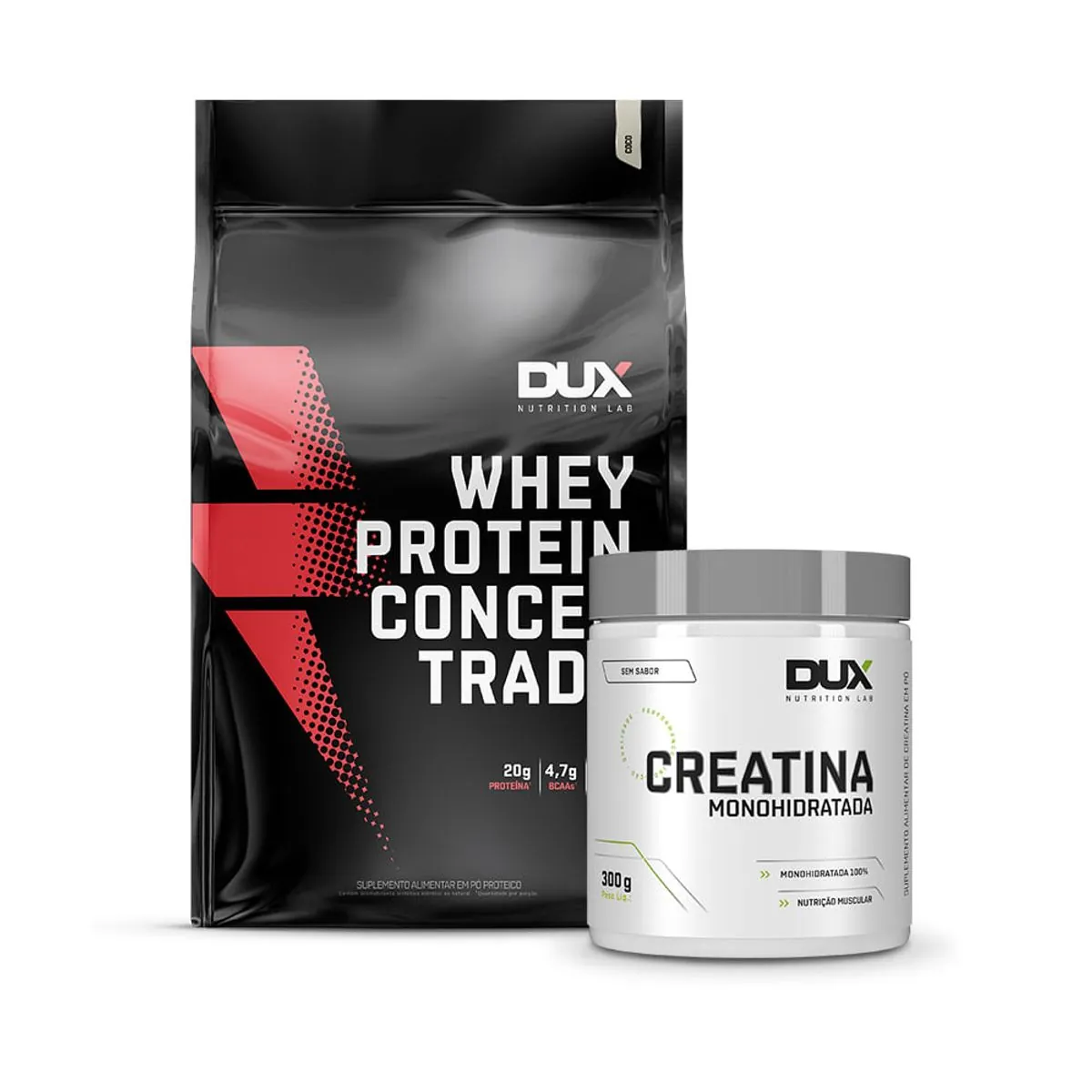 Whey Protein Concentrado 1,8 Kg Dux Nutrition Sabor Morango - 1800G