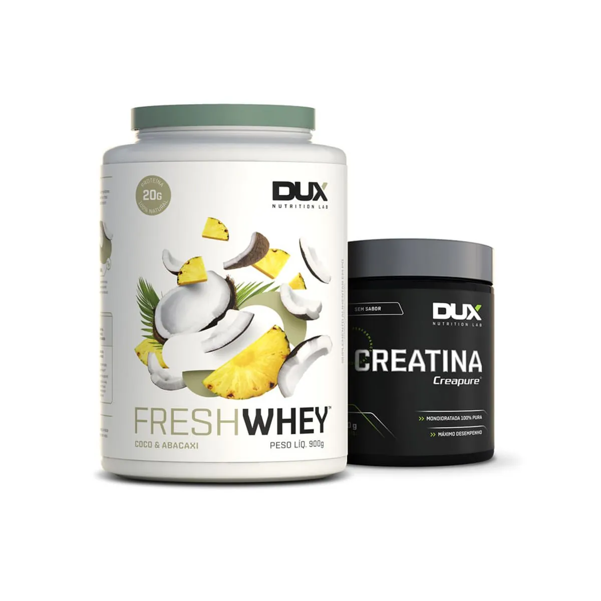 Kit Bulking Freshwhey 900G (Hipertrofia) Dux Nutrition Creatina + Coco E Abacaxi