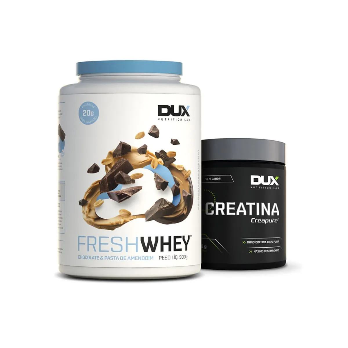 Kit Bulking Freshwhey 900G (Hipertrofia) Dux Nutrition Creatina + Chocolate E Pasta De Amendoim