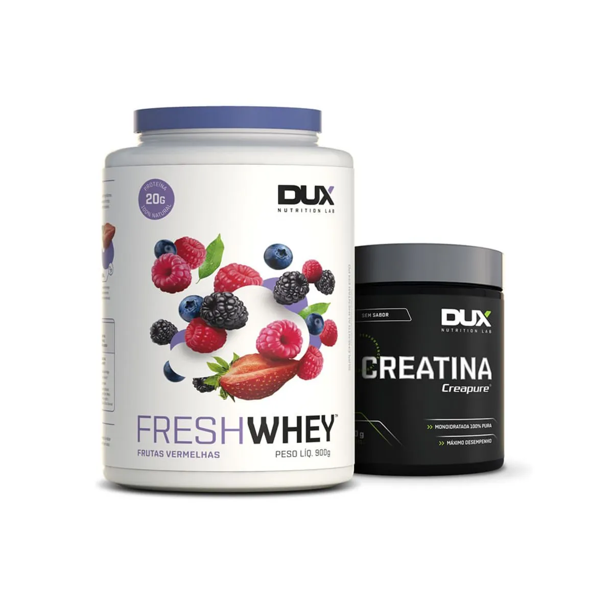 Kit Bulking Freshwhey 900G (Hipertrofia) Dux Nutrition Creatina + Frutas Vermelhas