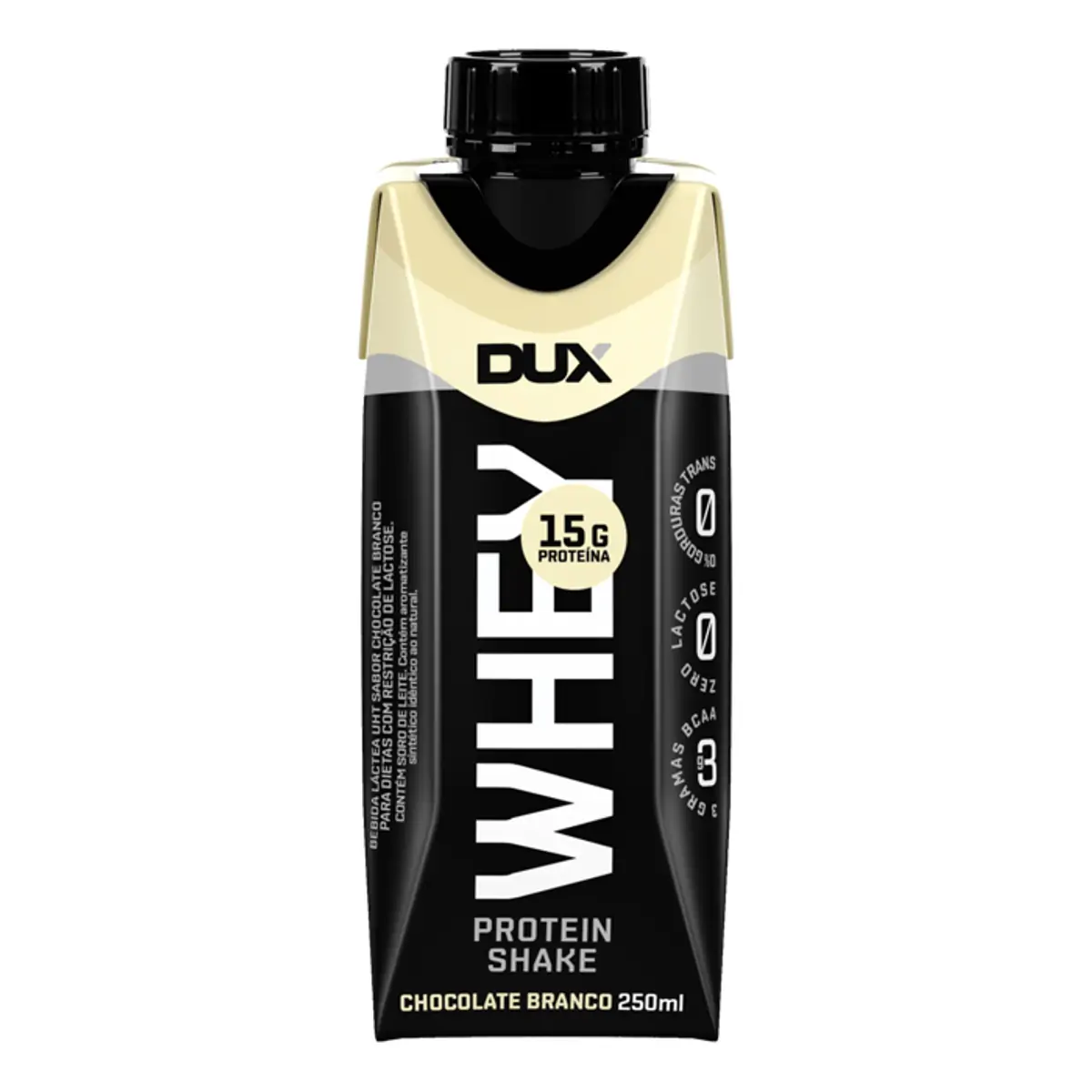 Bebida Láctea UHT Dux Whey Protein Shake Chocolate Branco 250ml