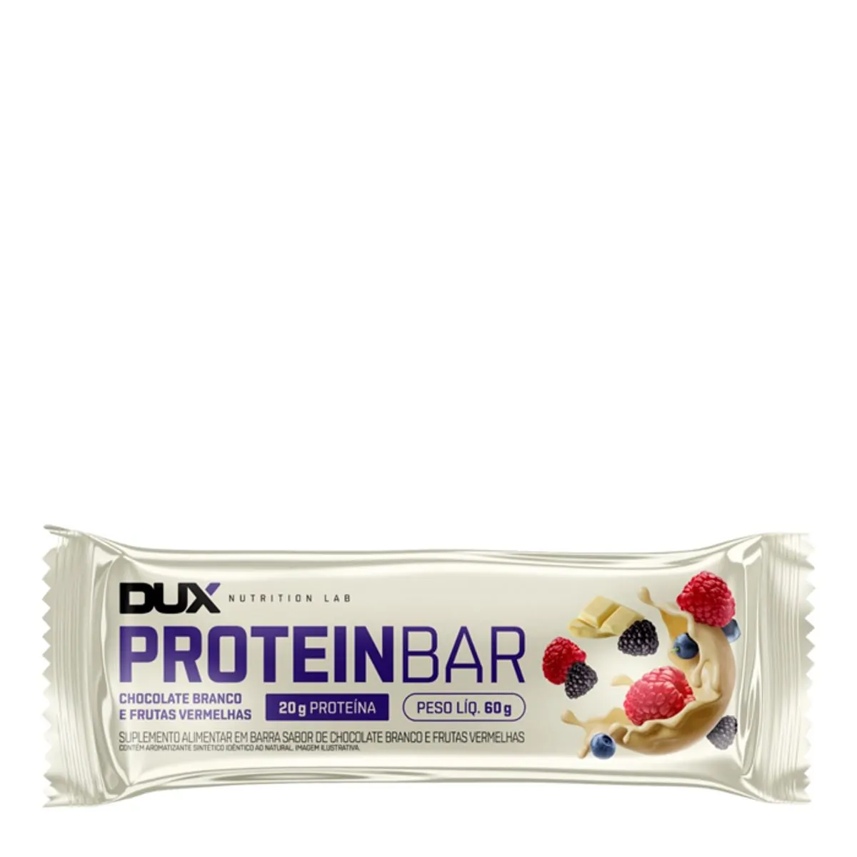 Barra De Proteína Chocolate Branco E Frutas Vermelhas Dux Nutrition Lab Protein Bar Pacote 60g
